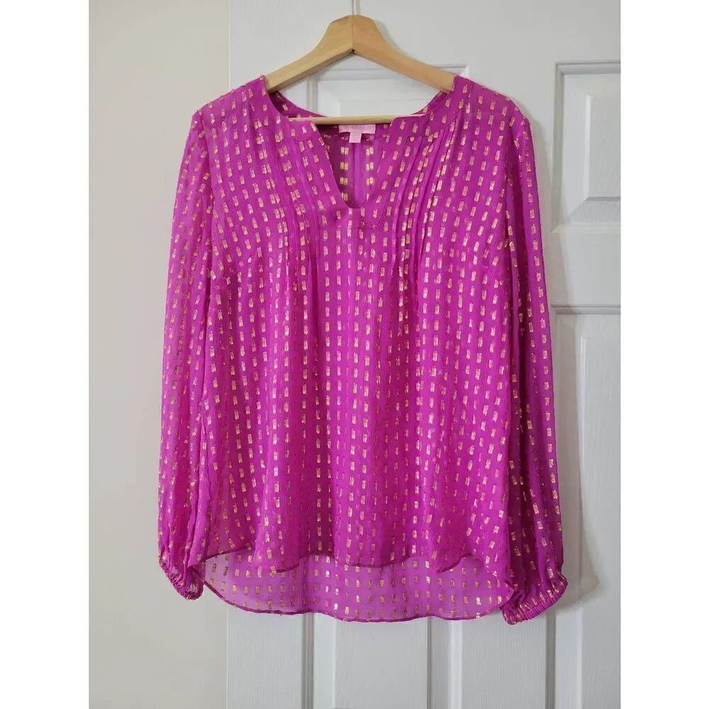 Lilly Pulitzer Silk Colby Top size M MSRP $168